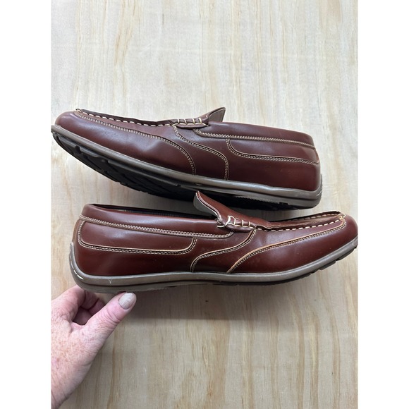 Nunn Bush Mens Brown Leather Dual‎ Comfort Memory Foam Slip On Loafers Shoes 11M